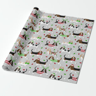 Julbasset Hound Wrapping Papper Presentpapper