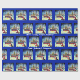 Julbåt med Ljus och Snö Presentpapper