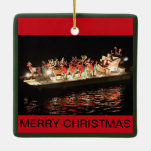 Julbåtar på en jul julgransprydnad keramik