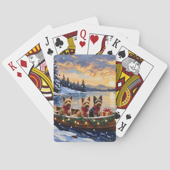Julbåtsholiday med australian terrier casinokort (Baksidan)