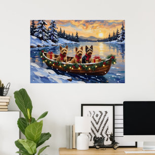 Julbåtsholiday med australian terrier poster