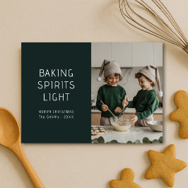 Julbatten Spirits Light Modern Grönt Julkort