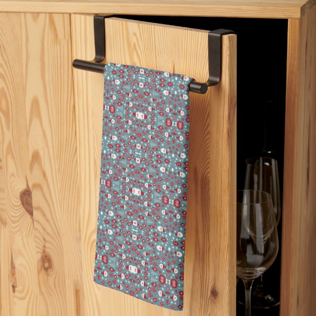 Julbaubel mönster kökshandduk (Thirds Fold)