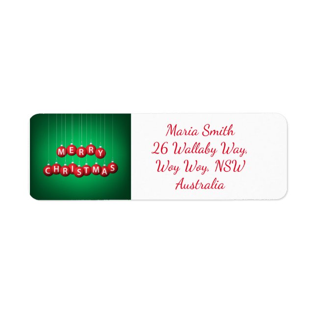 Julbauber Returadress Etikett (Framsidan)