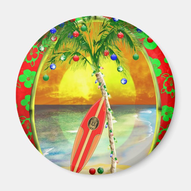 Julbeach Sunset Magnet (Framsidan)