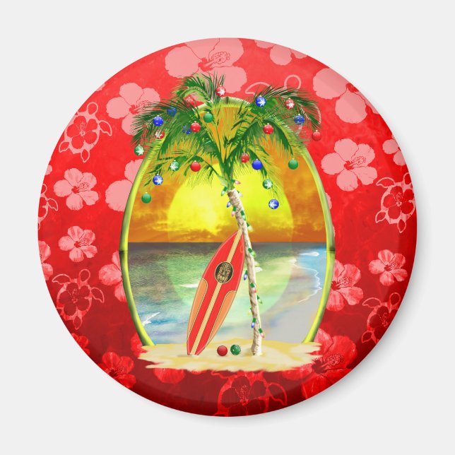 Julbeach Sunset Magnet (Framsidan)