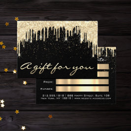 Julbeauty Salon Hair GoldConfetti Gift Drift Visitkort