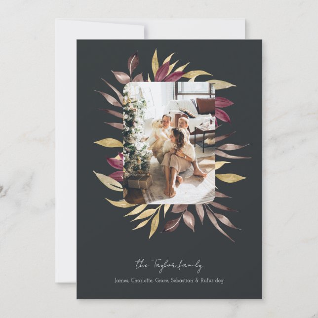 Julbedövning Vinter Foliage Photo Ram Julkort (Framsida)