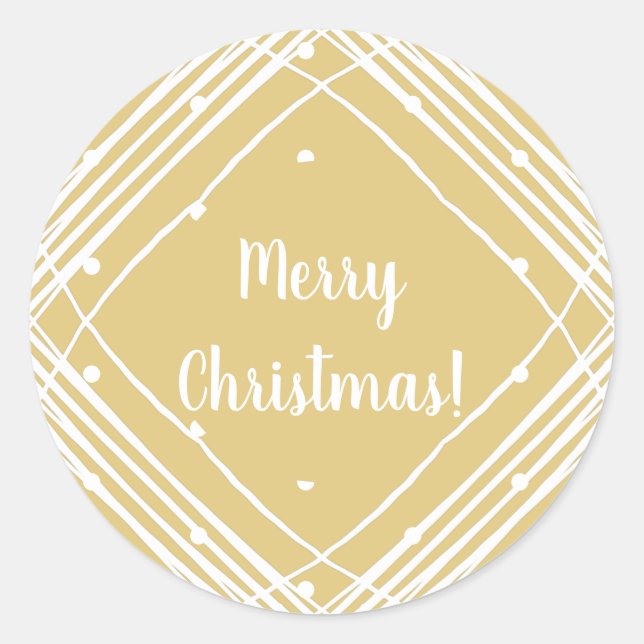 julBeige God jul Runt Klistermärke (Framsida)