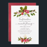 Julbekräftelse Inbjudningar<br><div class="desc">Vintage röda blommor,  holly och bär christmas-bekräftelseinbjudan designad för att snabbt och enkelt kunna anpassas till dina händelsespecifikationer.</div>