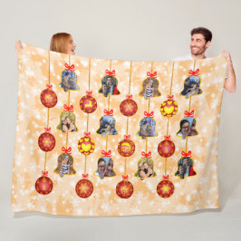 Julbell och Boll-prydnadsföremål 6 Foton L-persiko Fleecefilt