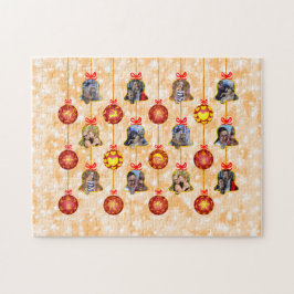 Julbell och Boll-prydnadsföremål 6 Foton L-persiko Pussel