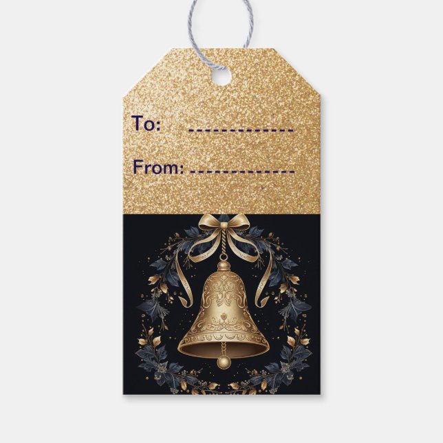 Julbell och Bow Presentetikett (Framsidan)