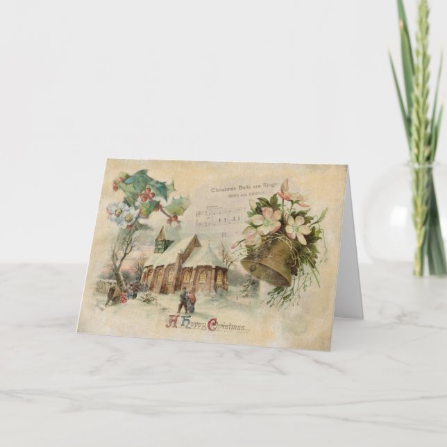 "Julbell" Vintage-julkort Kort (Framsida)
