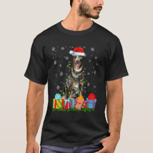 Julbelysning Australienskt Nötkreatur Julhund T Shirt