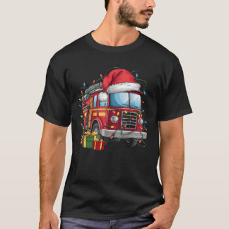 Julbelysning brandbil Santa hatt brandbil jul T Shirt