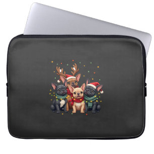 Julbelysning Franska Bulldoggar Jul Fransk Bulldog Laptop Fodral