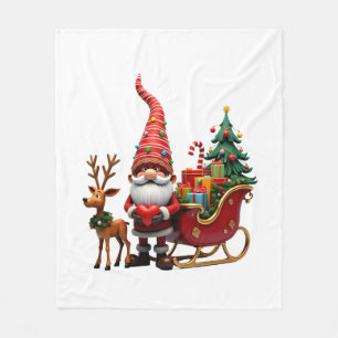 Julbelysning Gnome Tomte Ridande Släde Hi Fleecefilt