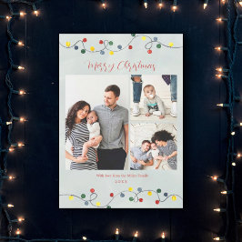 Julbelysning God Jul Familjefoto Julkort