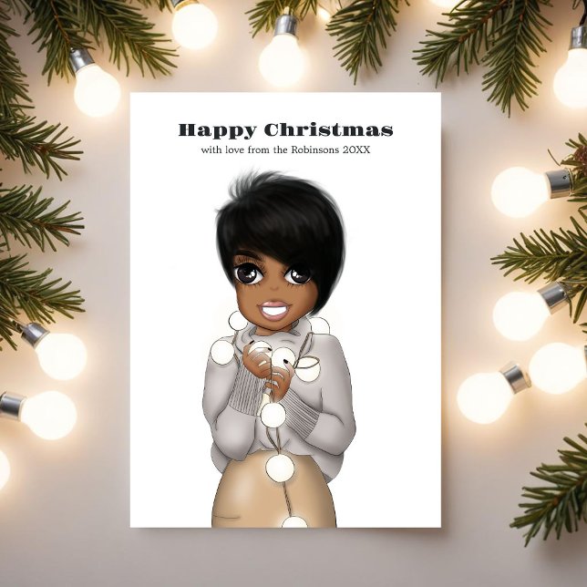 Julbelysning hälsning julkort (Christmas)