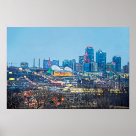 Julbelysning i Kansas Citys centrum Poster