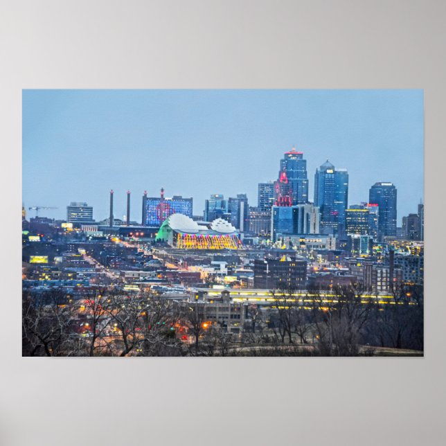 Julbelysning i Kansas Citys centrum Poster (Framsidan)