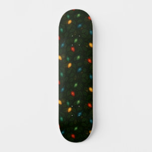 Julbelysning inslagna i blad från järnek mönstrad mini skateboard bräda 18,5 cm
