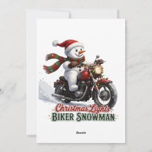 Julbelysning med motorcykel-snömannen julkort