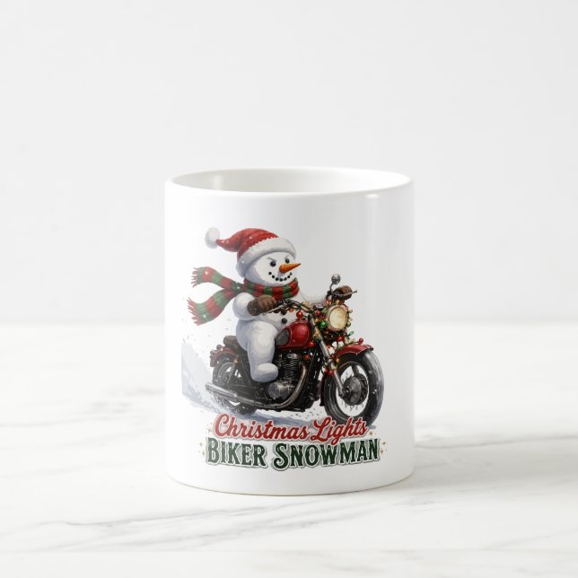 Julbelysning med motorcykel-snömannen kaffemugg (Center)
