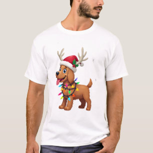 Julbelysning Mjukpälsad Wheaten Terrier Hund T Shirt