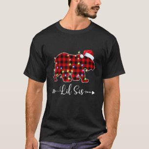 Julbelysning Pyjamas Matchande Röd Karo Lil Sis T Shirt