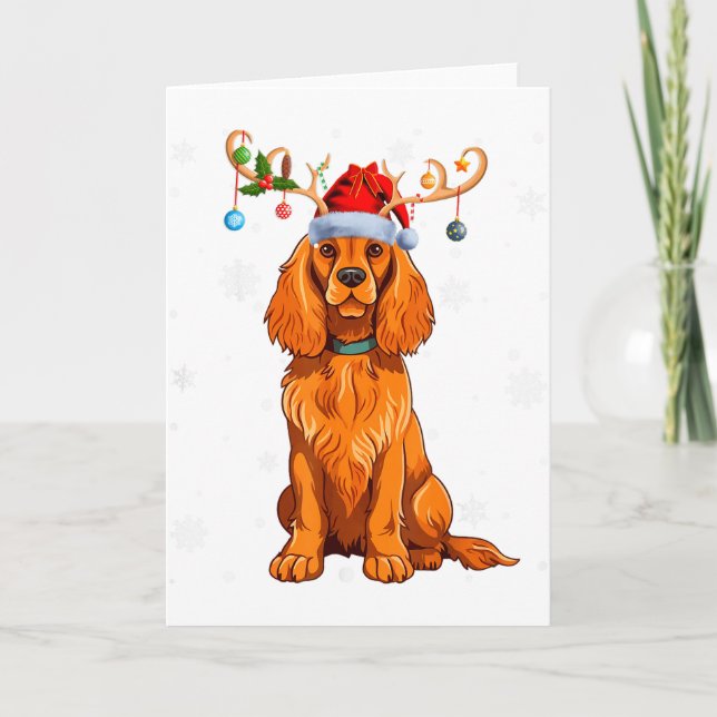 Julbelysning Ren Julhatt Er Spaniel Jul Kort (Framsida)