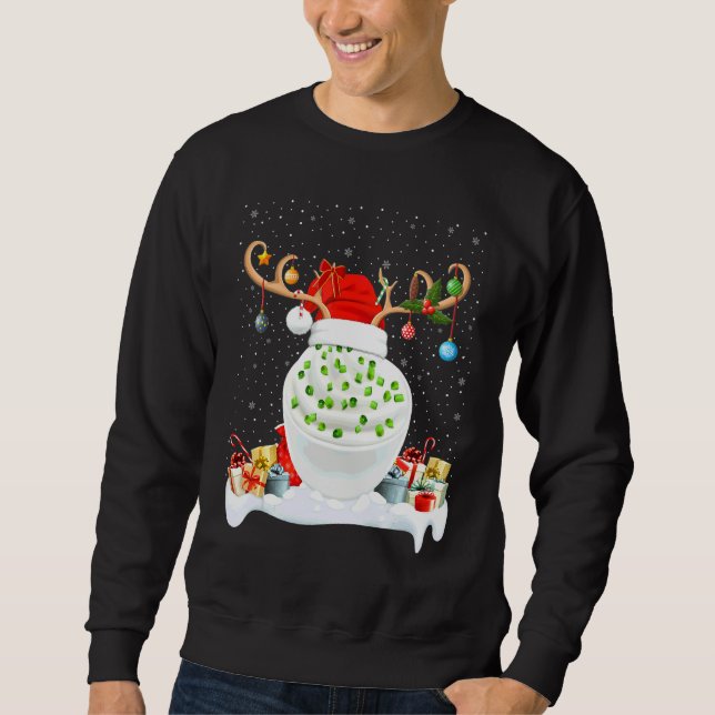 Julbelysning Ren Tomte Hatt Syrkram Kristus Lång Ärmad Tröja (Framsida)