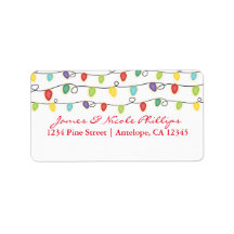 Julbelysning Roliga Högtidskort Adressetiketter