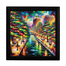 "Julbelysning: San Antonio Riverpromenad"