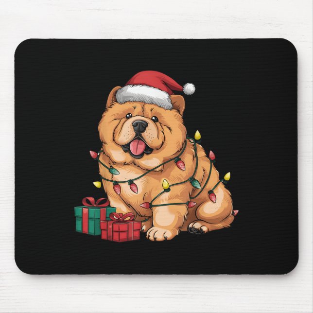 Julbelysning Tomte Hatt Chow Chow Hund Jul Fotogra Musmatta (Framsidan)