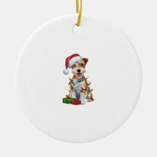 Julbelysning Tomte Silky Terrier Hund Jul _1 Julgransprydnad Keramik