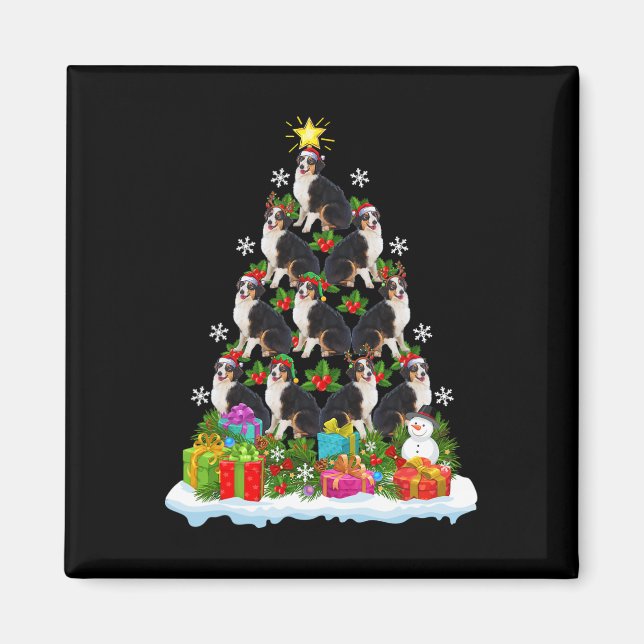 Julbelysning Tomtehatt Australian Shepherd Jul Magnet (Framsidan)