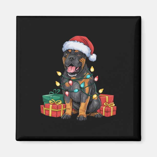 Julbelysning Tomtehatt Cane Corso Hund Jul  Magnet (Framsidan)