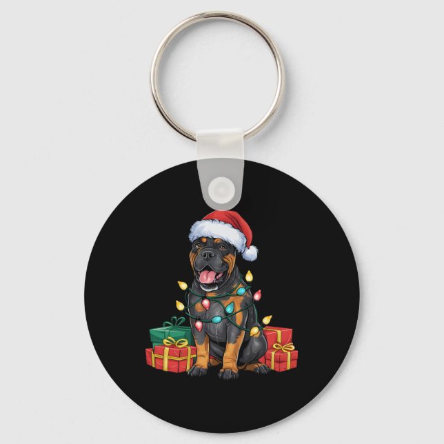 Julbelysning Tomtehatt Cane Corso Hund Jul  Nyckelring (Framsida)