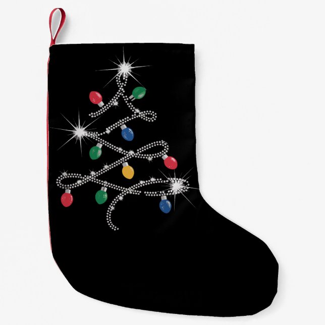Julbelysning Träd Rhinestone Mega Bling Liten Julstrumpa (Framsidan)