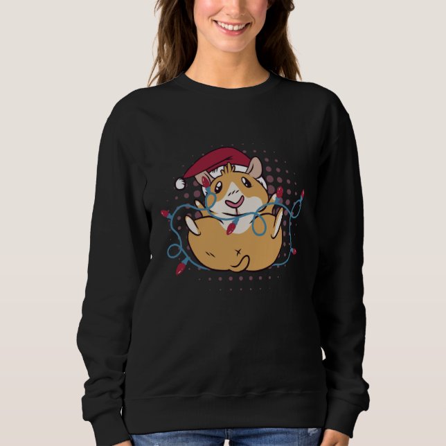 Julbelysningar Luffig Potatis Söt Och Fluffig Guin T Shirt (Framsida)