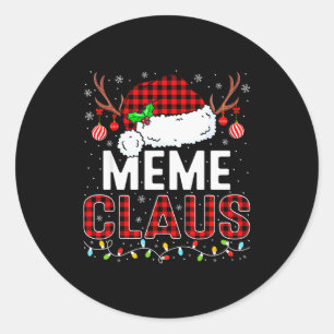 Julbelysningar Meme Claus Familj Matchande Xmas P Runt Klistermärke