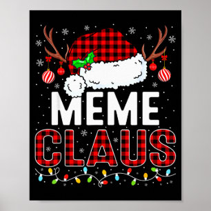 Julbelysnings Meme Claus Familj Matchande Xmas P Poster