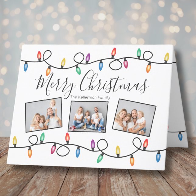 Julbelysningsbilder Julkort Helgkort (Cute Festive Holiday Lights Photos Christmas Card)