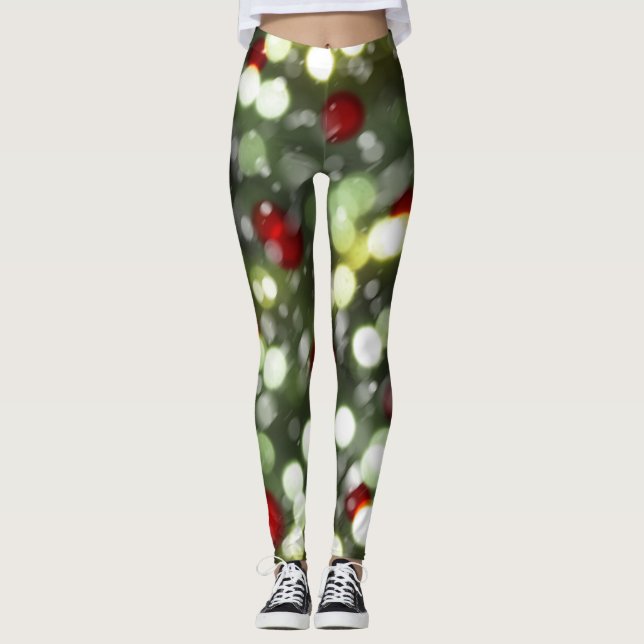 Julbelysningsleggins med snö leggings (Framsida)