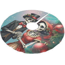 Julbenromans, Ett festligt skelettpar. Julgransmatta Borstad Polyester