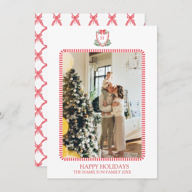 Julbens Vapensköld Monogram Photo GrandMillennium Julkort (Fram/baksida)