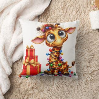 Julbergen Giraffe & Panda Reversible Pillow Kudde