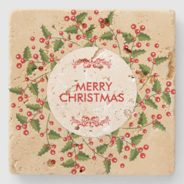 Julbergen och Evergreen-andedräkt Underlägg Sten